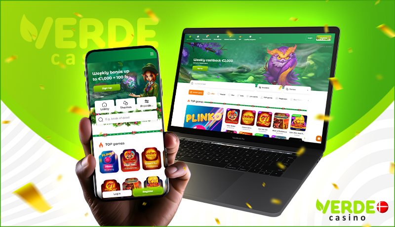 Verde Casino platformvisning med spil og grænseflade